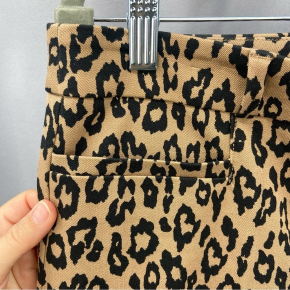 Banana Republic Leopard Animal Print Sloan Ankle Dress Pants Trousers Size 12 - Picture 2 of 8